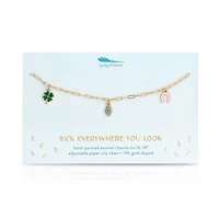 Lucky Feather Enamel Treasure Necklace - Luck