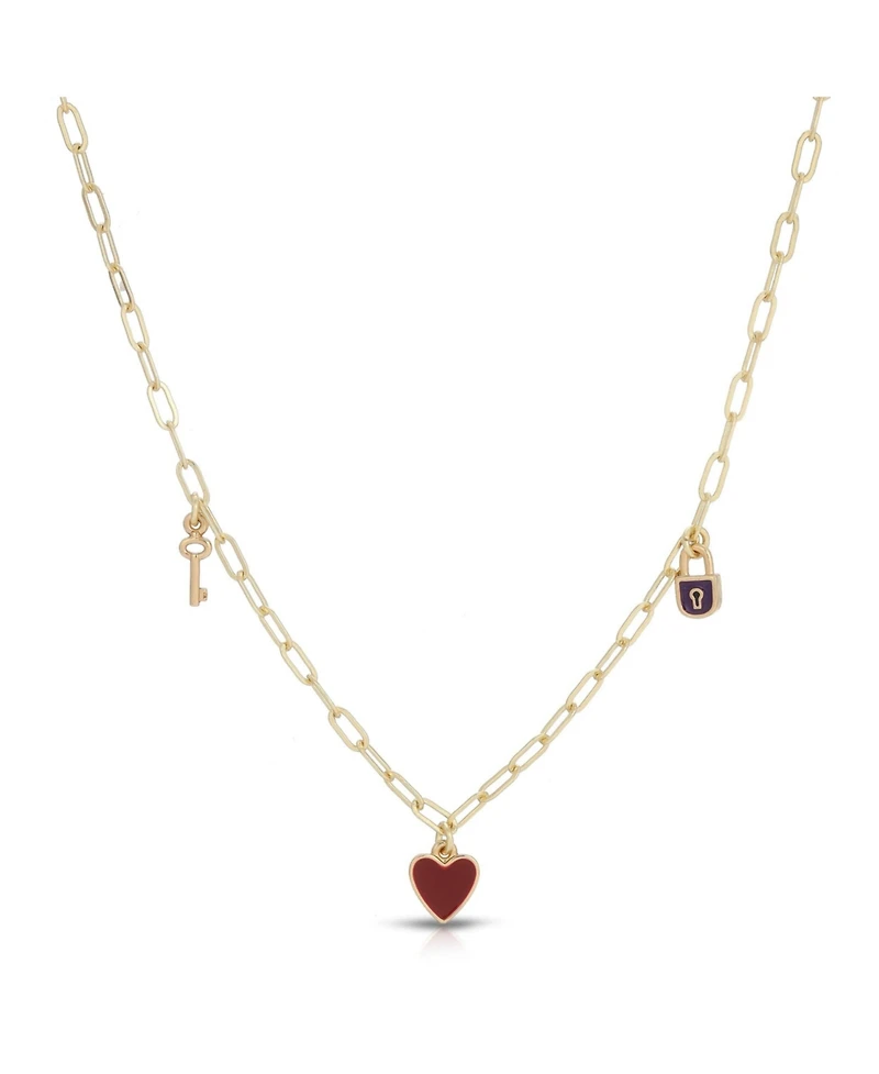 Lucky Feather Enamel Treasure Necklace