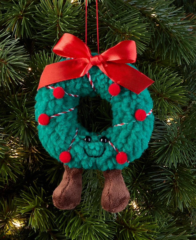 Holiday Lane Tiny Tidings Wreath Fabric Ornament, Macy's Exclusive