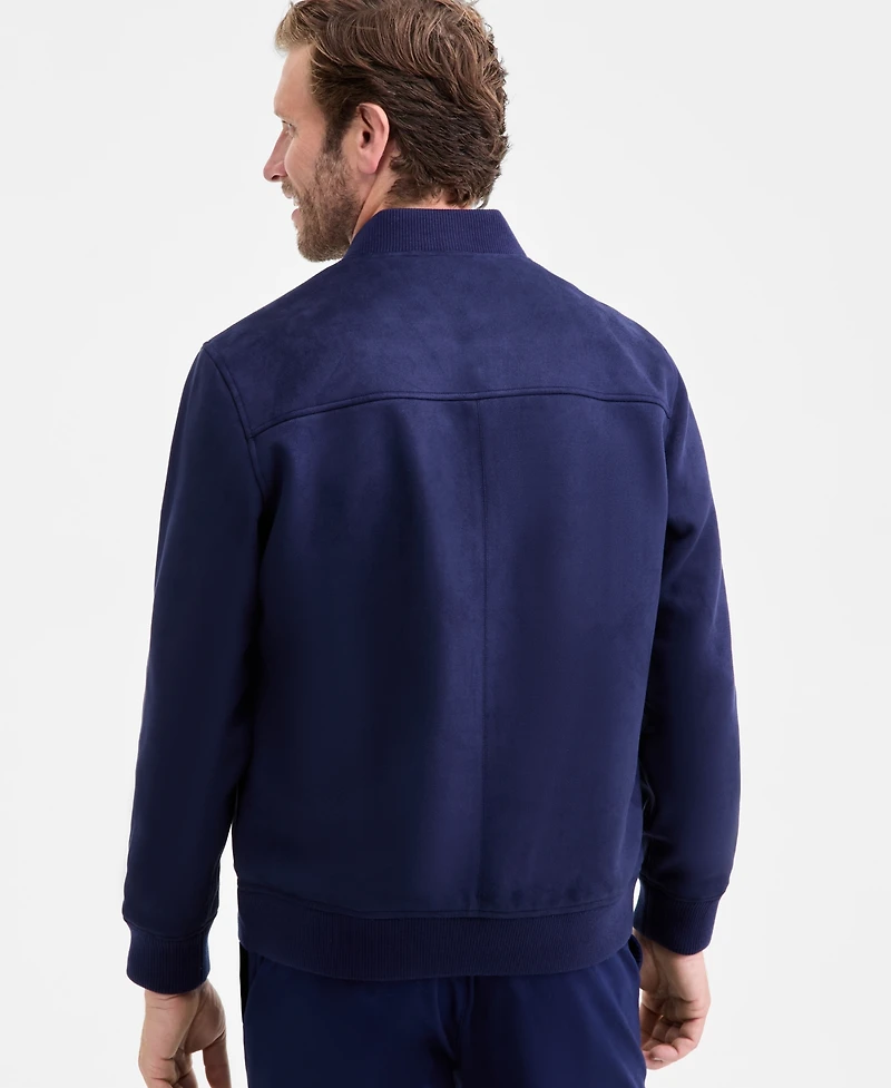 Club Room Men's Faux-Suede Baseball Collar Jacket, Macy's Exclusive