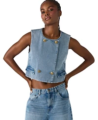 Steve Madden Women's Double-Breasted Cropped Vest