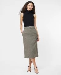 French Connection Women's Houndstooth Belted Midi Skirt