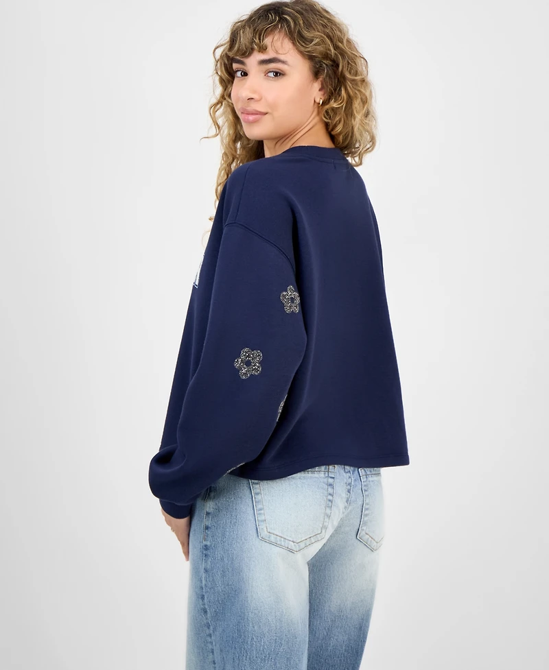 Madden Girl Juniors' Rhinestone-Embellished Sweatshirt