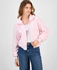 Hippie Rose Juniors' Full-Zip Teddy Fleece Jacket