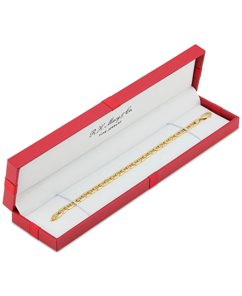 Italian Gold Polished Mariner Link Chain Bracelet in 14k Gold