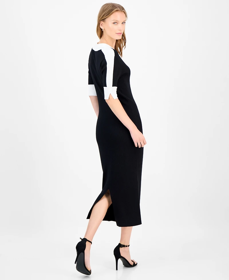T Tahari Women's Contrast-Trim Bodycon Dress