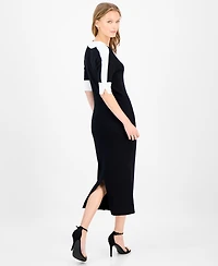 T Tahari Women's Contrast-Trim Bodycon Dress