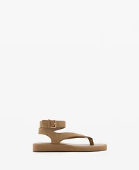 Mango Women's Buckle Split Leather Sandals