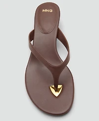Mango Women's Metallic Detail Heeled Sandals