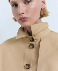 Mango Women's Cape Style Cropped Trench Jacket