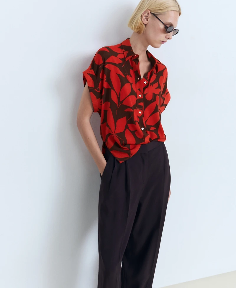 Mango Women's Printed Short-Sleeved Shirt