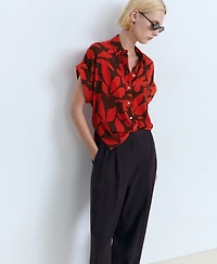 Mango Women's Printed Short-Sleeved Shirt