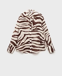 Mango Women's Flowy Zebra Printed Shirt