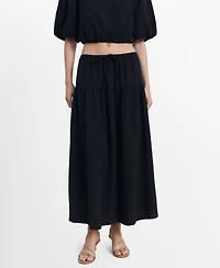 Mango Women's Cotton Drawstring Skirt
