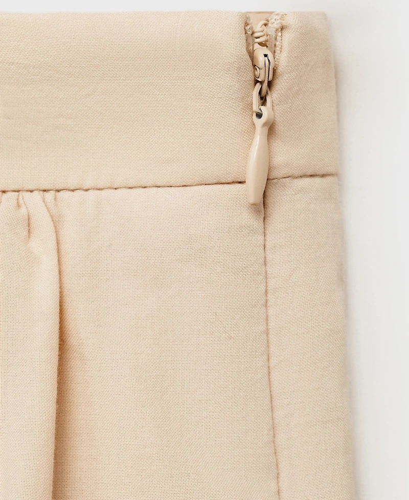Mango Women's Embroidered Hem Cotton Skirt