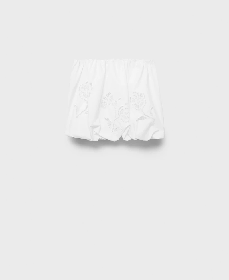 Mango Women's Embroidered Balloon Skirt