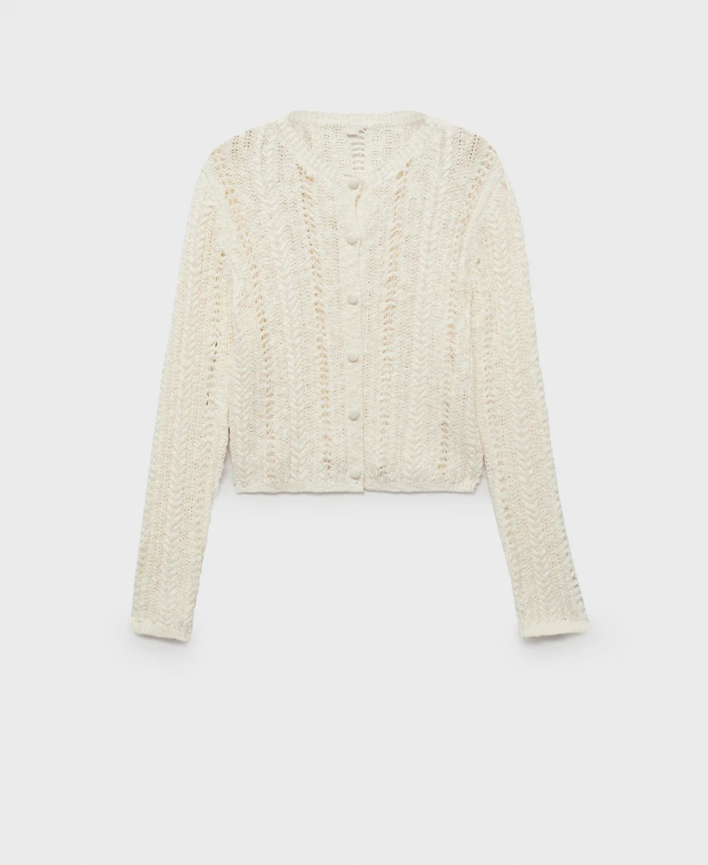 Mango Women's Openwork Knit Cardigan