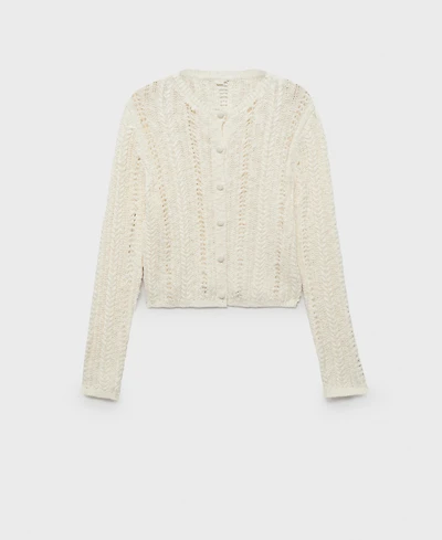 Mango Women's Openwork Knit Cardigan