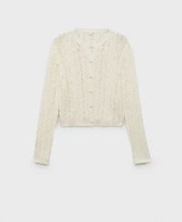 Mango Women's Openwork Knit Cardigan