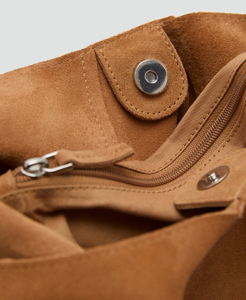 Mango Women's Suede Shoulder Bag