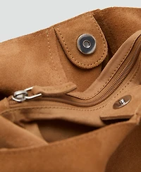 Mango Women's Suede Shoulder Bag
