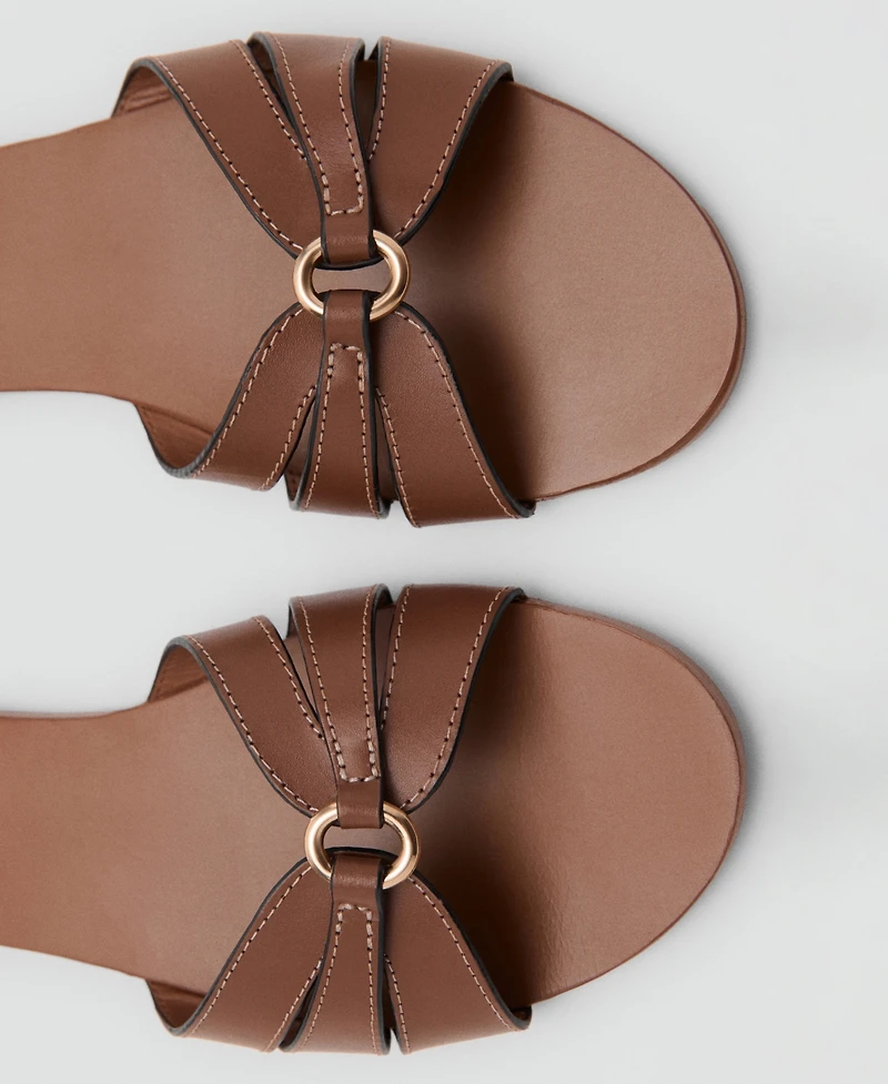 Mango Women's Leather Straps Sandals