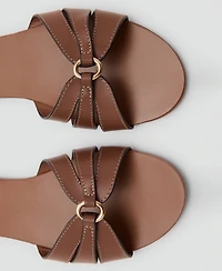 Mango Women's Leather Straps Sandals