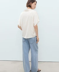 Mango Women's Short Sleeve Fluid Shirt