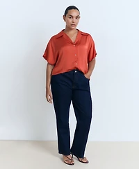 Mango Women's Short Sleeve Fluid Shirt