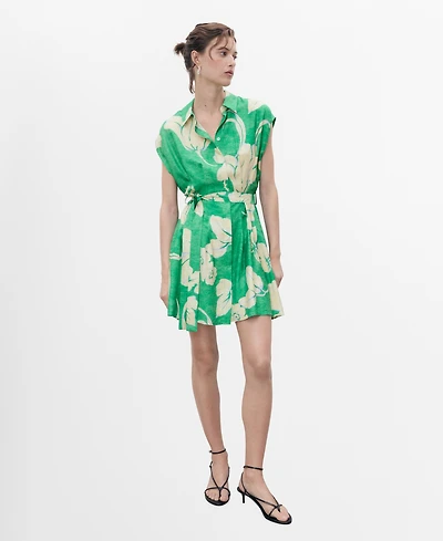 Mango Women's Belt Printed Dress