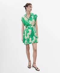 Mango Women's Belt Printed Dress