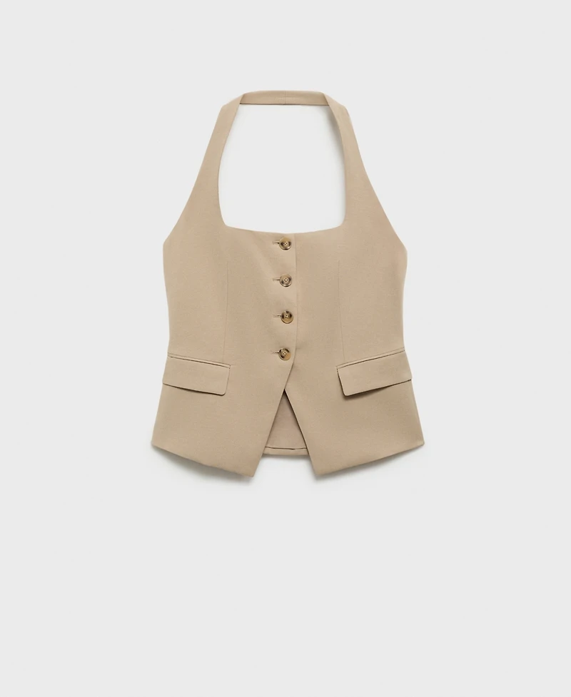 Mango Women's Linen Suit Vest
