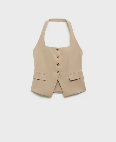 Mango Women's Linen Suit Vest