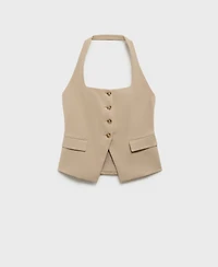 Mango Women's Linen Suit Vest