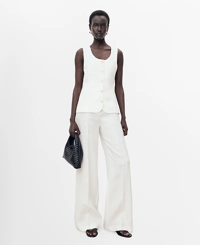 Mango Women's Suit-Style Linen Jumpsuit
