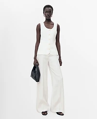 Mango Women's Suit-Style Linen Jumpsuit