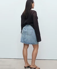 Mango Women's Denim Short Skirt
