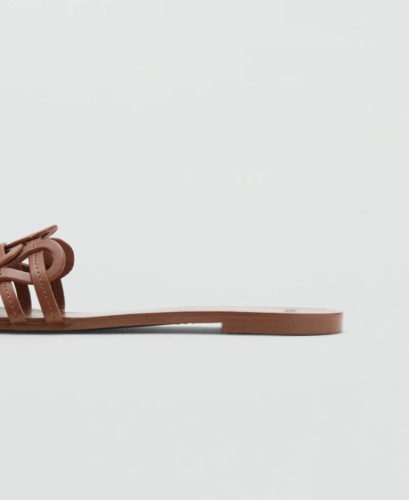 Mango Women's Intertwined Strap Leather Sandals
