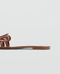 Mango Women's Intertwined Strap Leather Sandals
