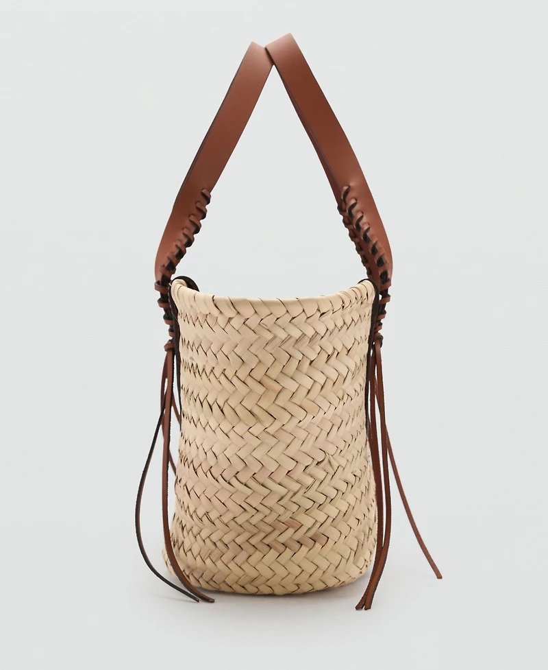Mango Women's Natural Fiber Basket Bag