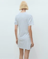 Mango Women's Knot Detail Short Striped Dress