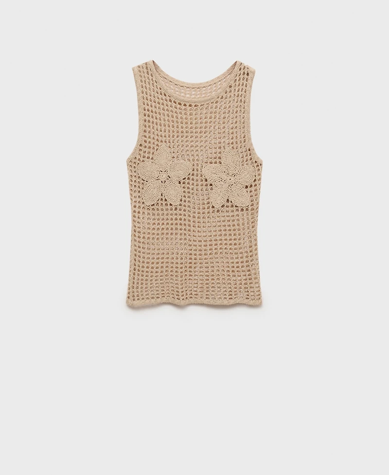 Mango Women's Embroidered Knit Top