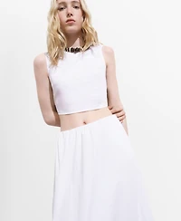 Mango Women's Back Bowtie Crop Top