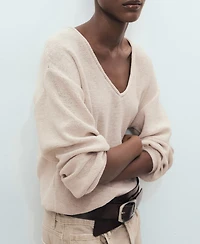 Mango Women's V-Neck Knit Sweater