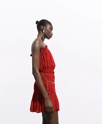 Mango Women's Asymmetrical Gathered Dress