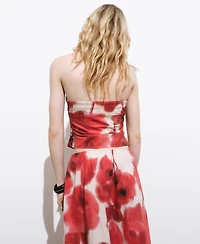 Mango Women's Floral Bandeau Top