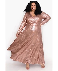Celebrations by Sydney's Closet Women's Long Sleeve Sequin Formal Dress