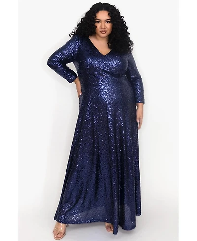 Celebrations by Sydney's Closet Women's Long Sleeve Sequin Formal Dress