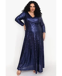 Celebrations by Sydney's Closet Women's Long Sleeve Sequin Formal Dress