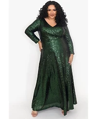 Celebrations by Sydney's Closet Women's Long Sleeve Sequin Formal Dress